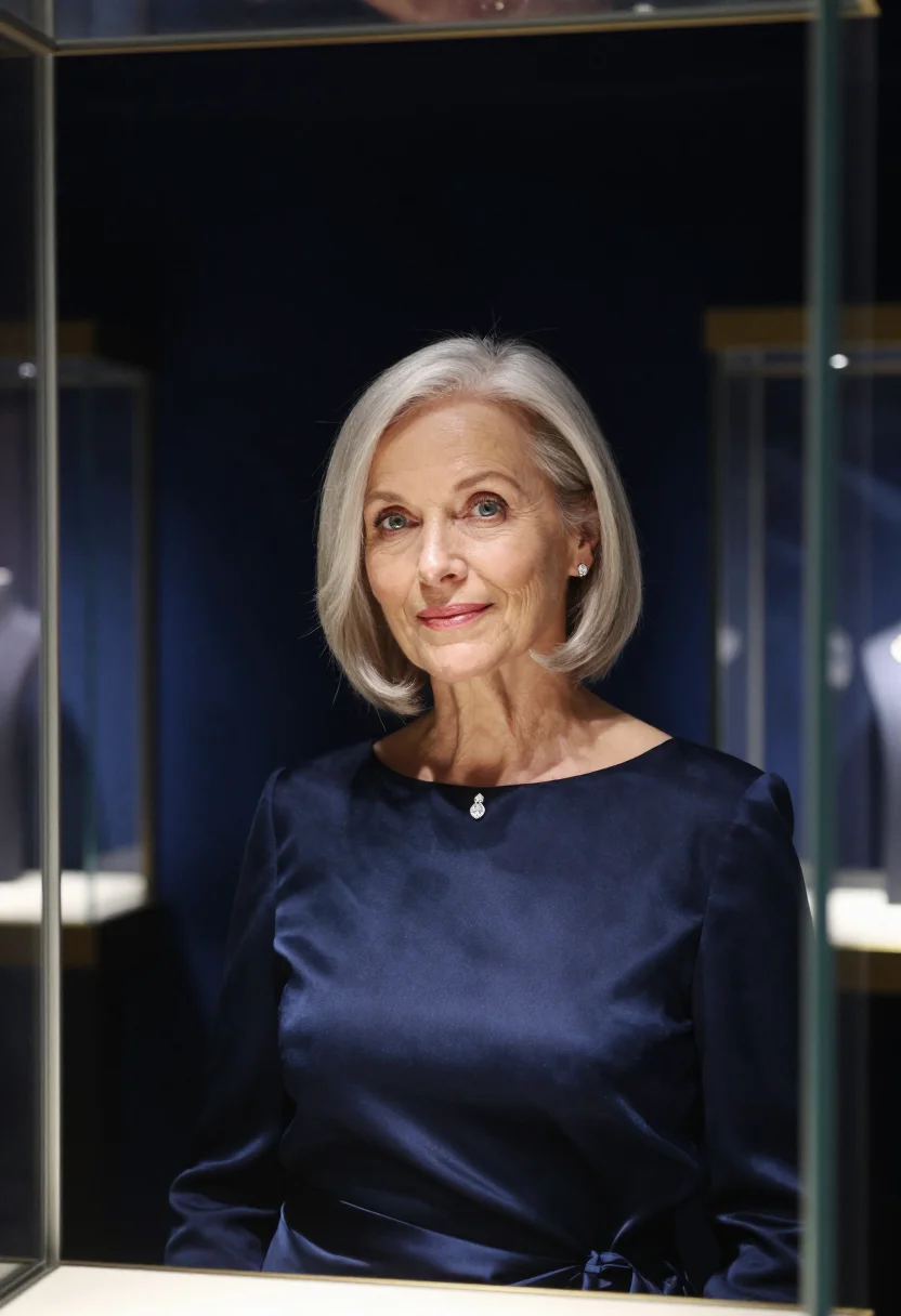 AI jeweller vendome december midnight sample — portrait of a woman, framed tight, head and shoulders, a wom
