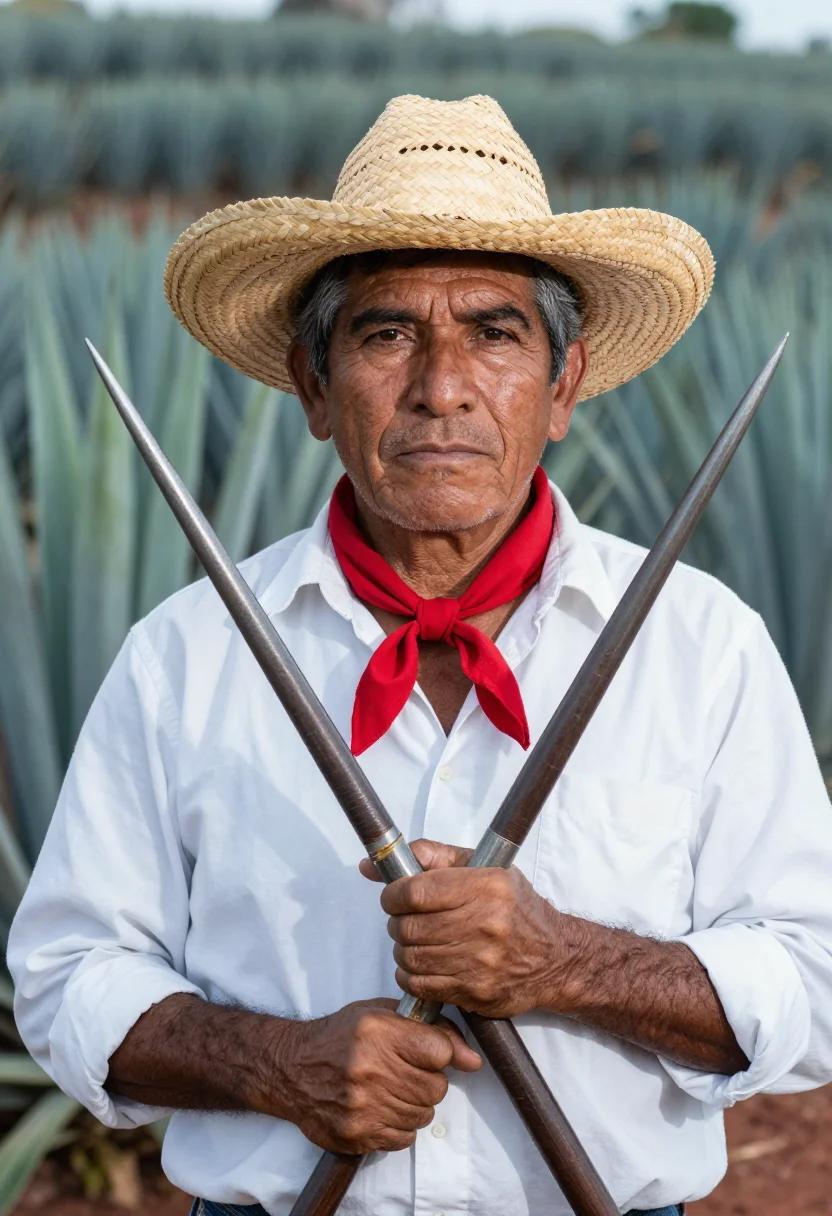 AI jimador sample — portrait of a man, close chest-up portrait of a Mexican man