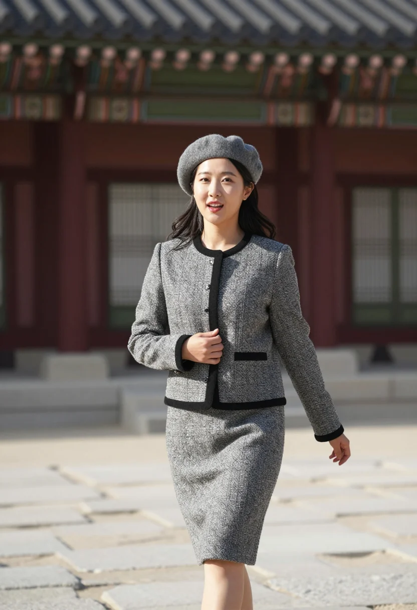 AI jisoo dior sample — portrait of a woman, three-quarter walking portrait of a Kor