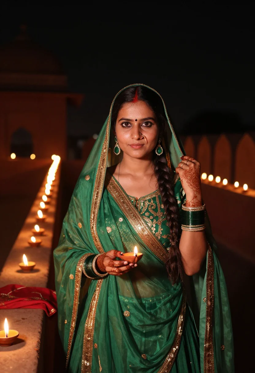 AI jodha bai sample — portrait of a woman, chest-up portrait of a North-Indian wom
