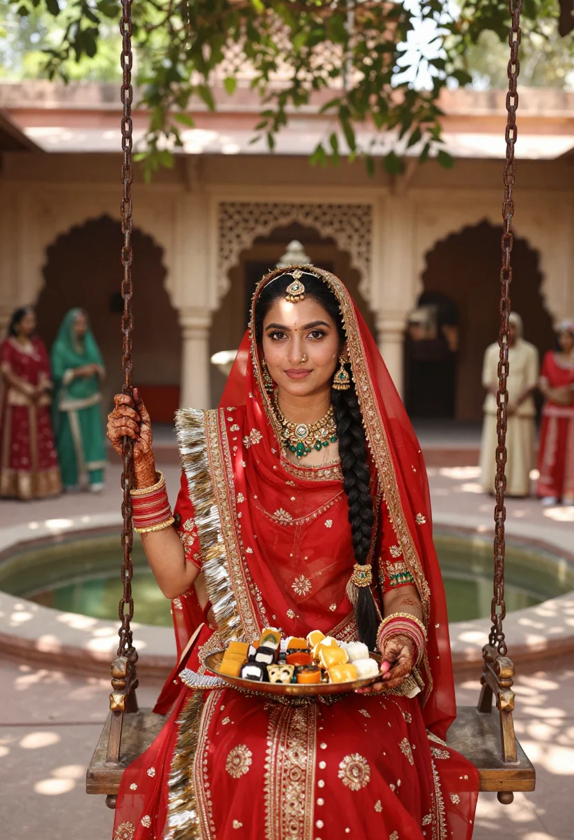 AI jodha bai sample — portrait of a woman, chest-up portrait of a North-Indian wom