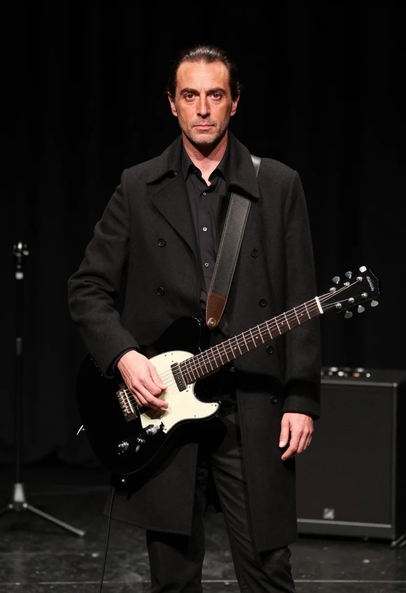 AI johnny cash black sample — portrait of a man, half-length portrait of a Western-Europea