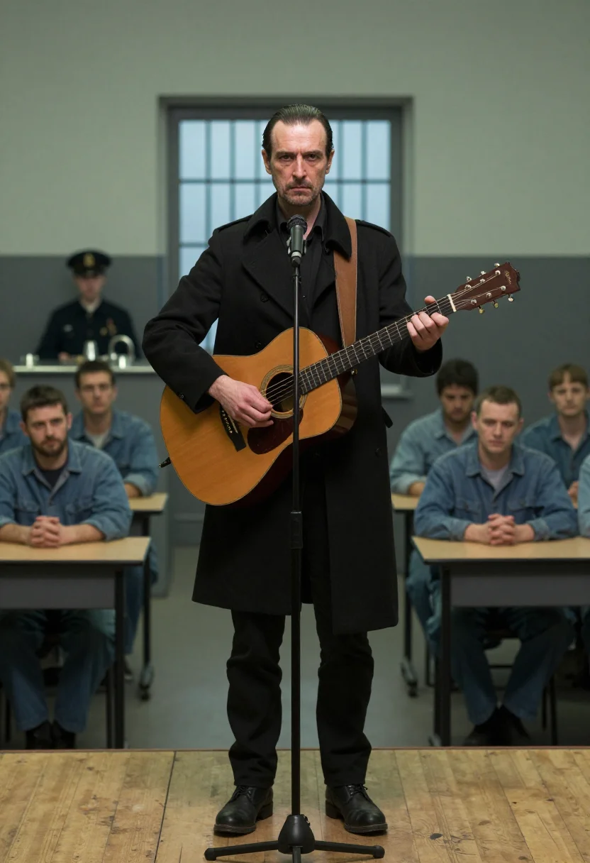 AI johnny cash sample — portrait of a man, close half-length portrait of a man of We