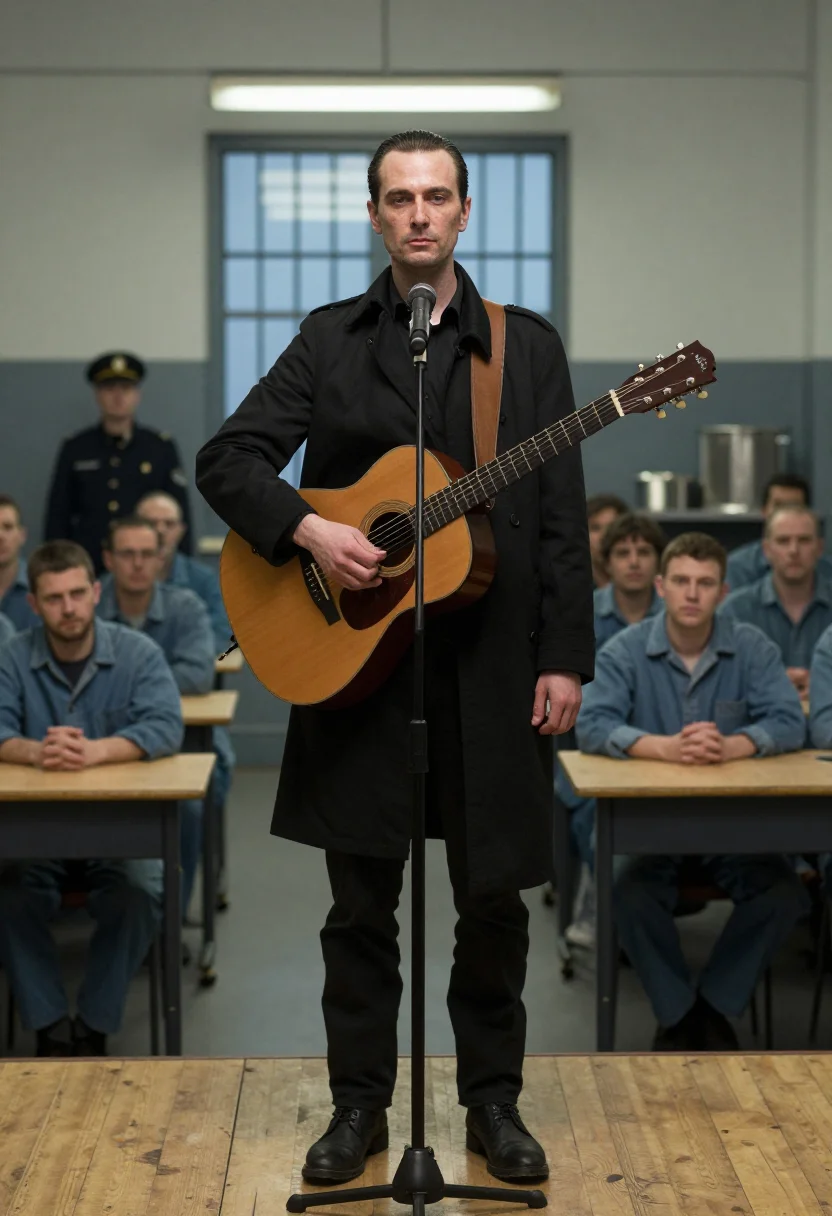 AI johnny cash sample — portrait of a man, three-quarter-length portrait of a man of
