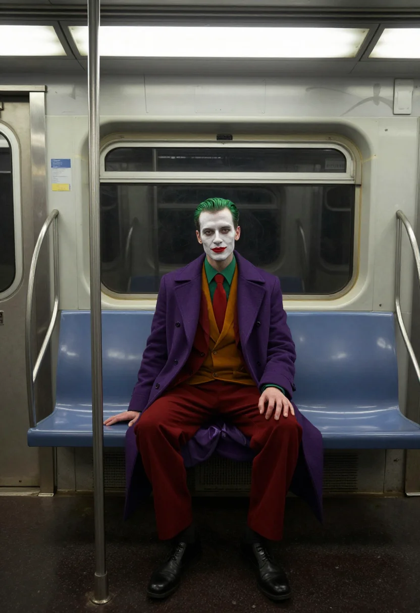 AI joker stairs sample — portrait of a man, half-length portrait of a Western-Europea
