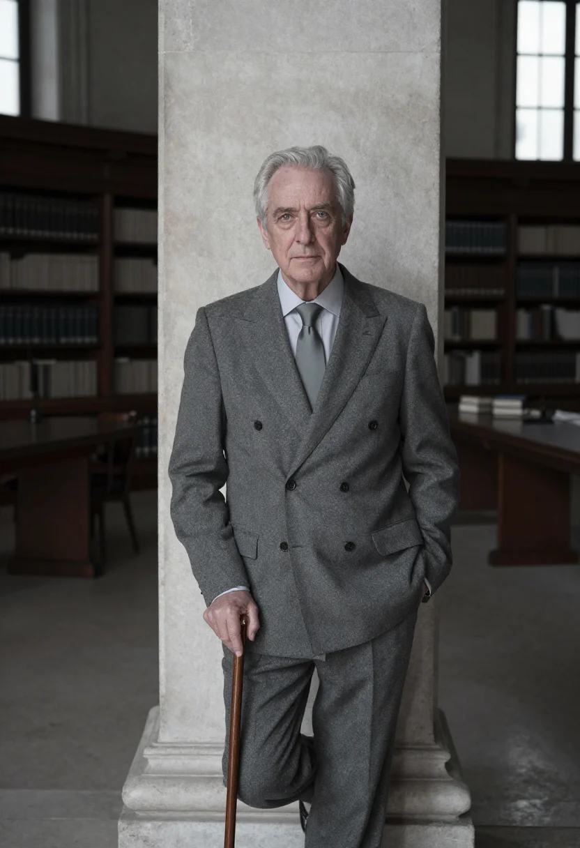 AI jorge luis borges buenos aires biblioteca nacional april grey sample — portrait of a man, a French man in his early sixties with fa