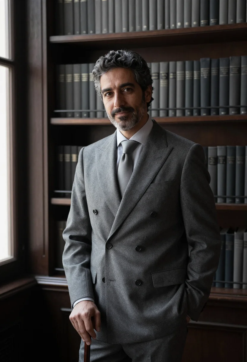 AI jorge luis borges buenos aires biblioteca nacional april grey sample — portrait of a man, a Uruguayan man in his late forties with