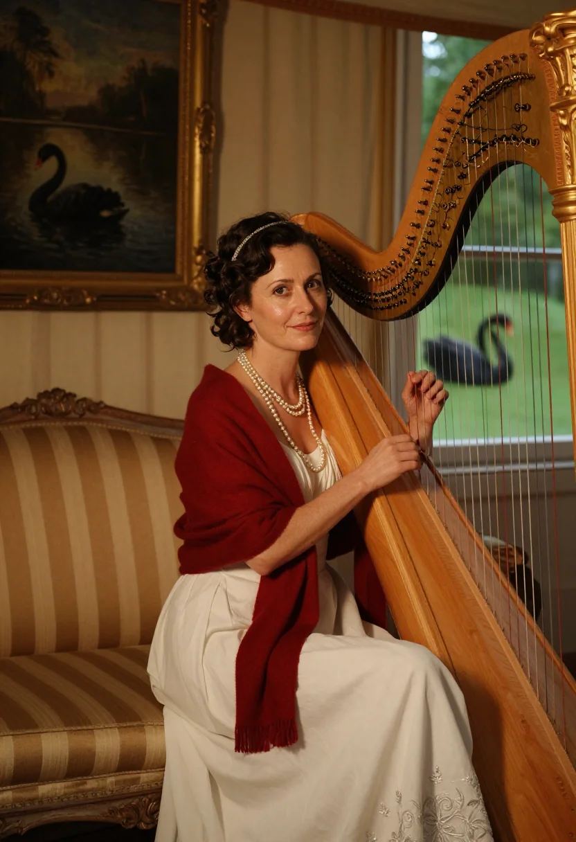 AI josephine malmaison sample — portrait of a woman, in her late thirties with warm ivory sk