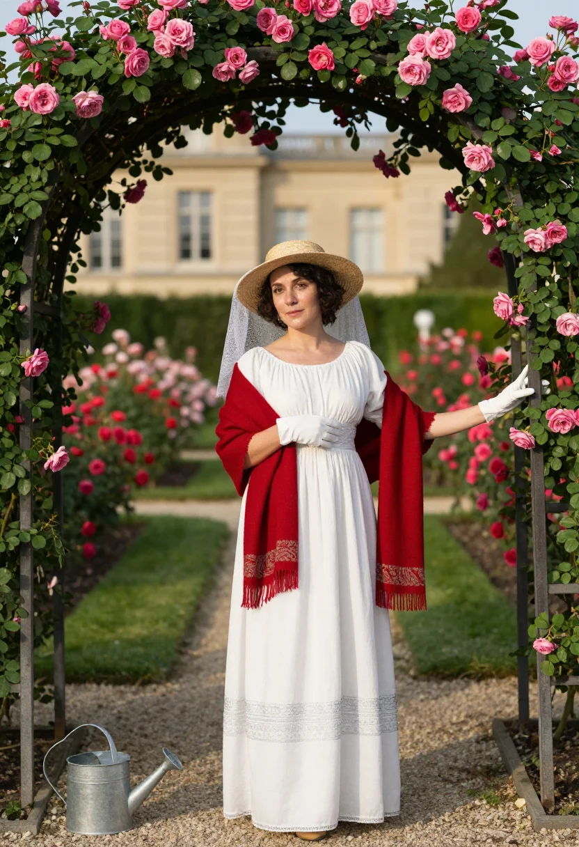 AI josephine malmaison sample — portrait of a woman, in her late thirties with warm ivory sk