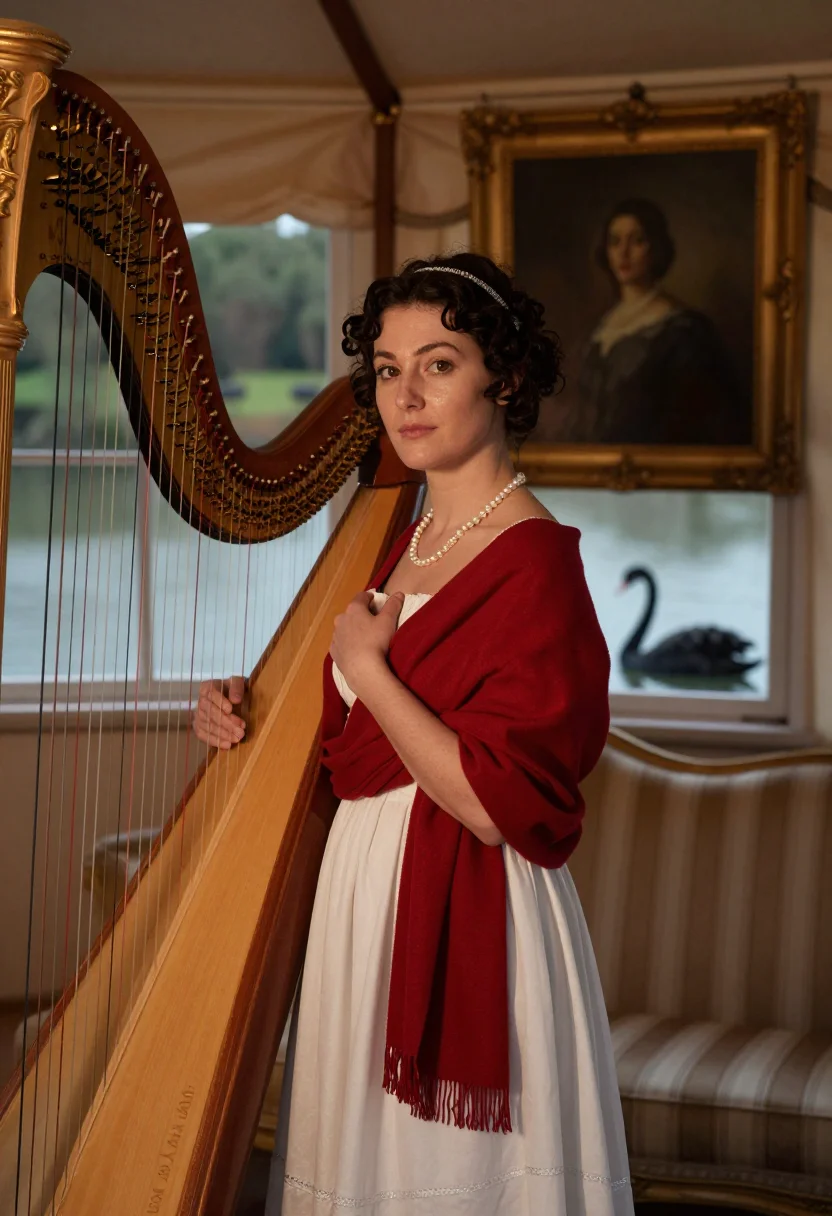 AI josephine malmaison sample — portrait of a woman, in her late thirties with warm ivory sk