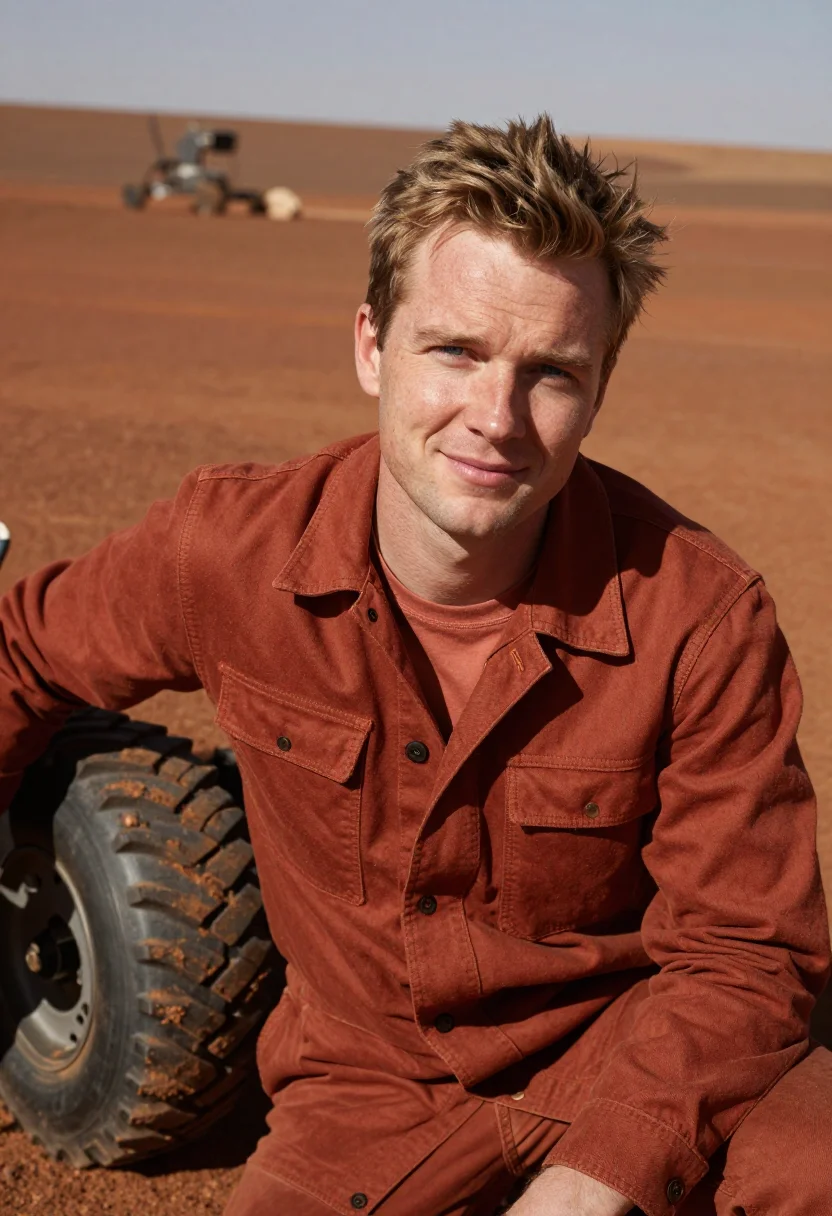 AI jpl mars yard engineer rust sample — portrait of a man, head-and-shoulders portrait of a Western-