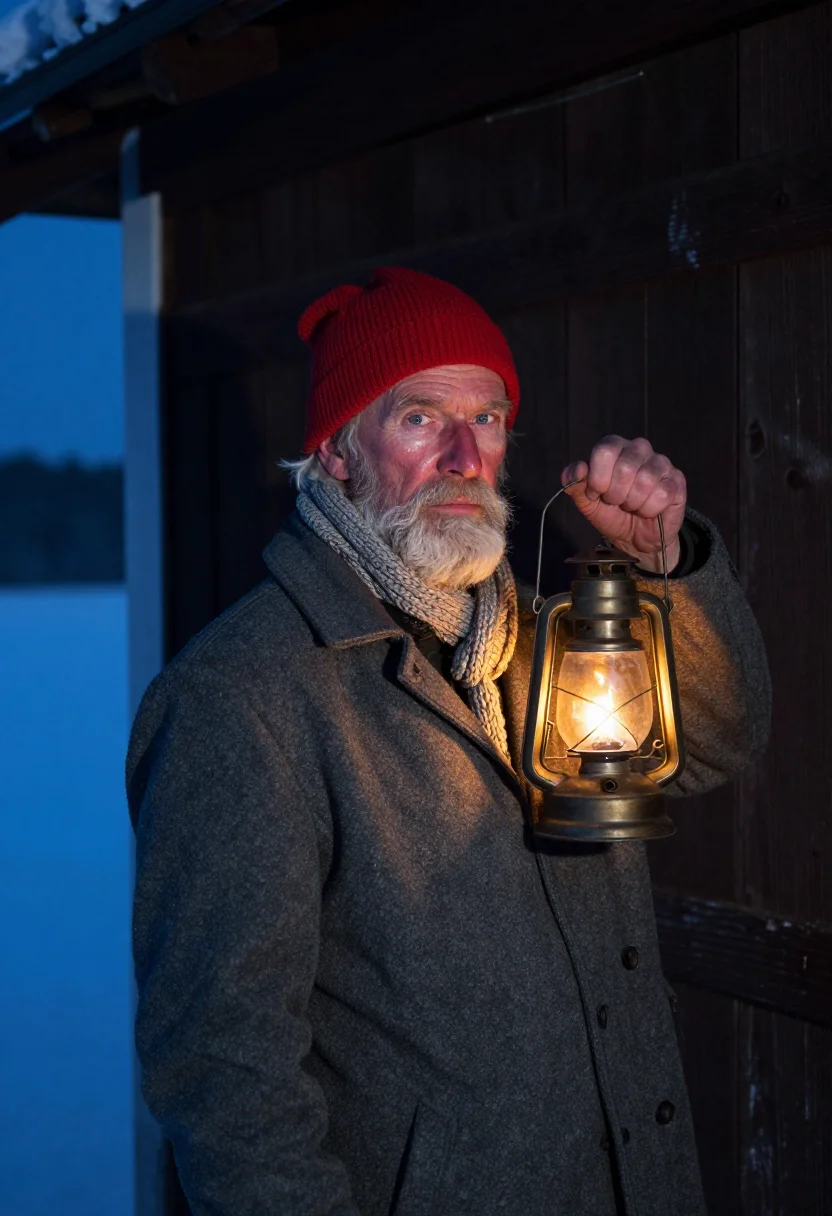 AI jul tomte sample — portrait of a man, chest-up portrait of a Scandinavian man i