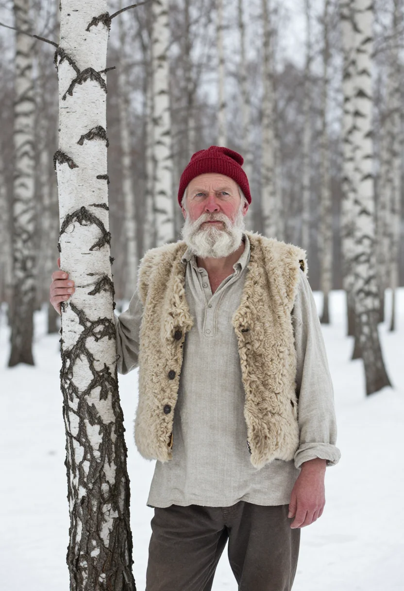 AI jul tomte sample — portrait of a man, three-quarter-length portrait of a Scandi