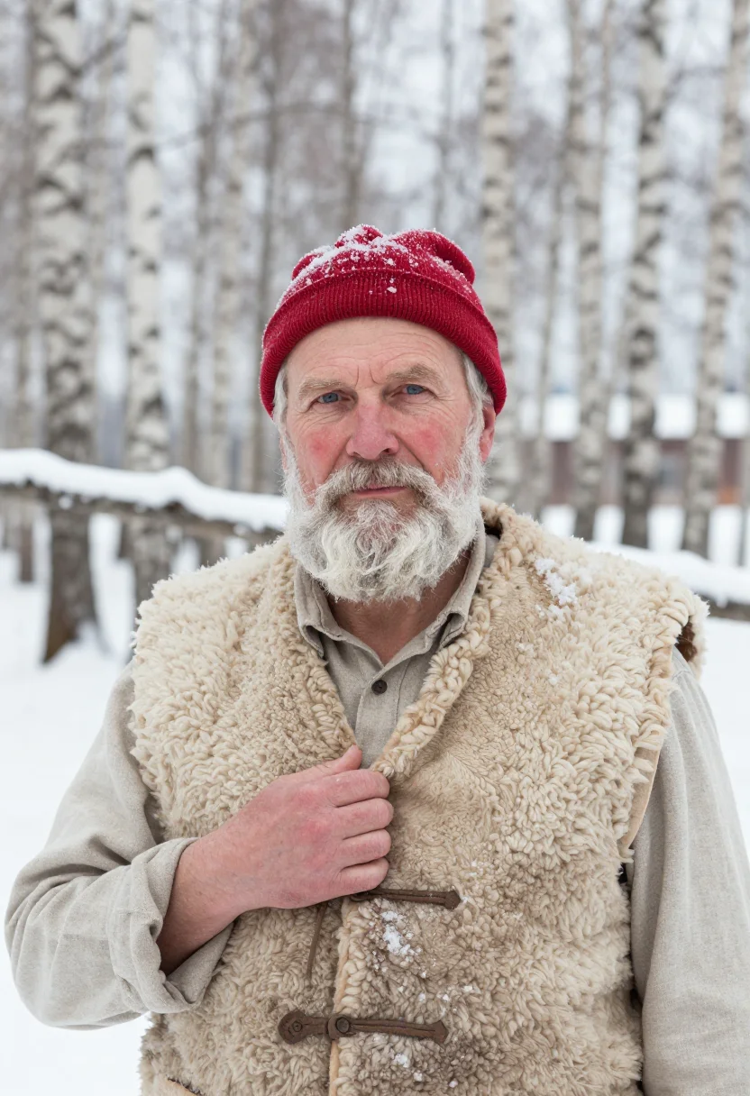 AI jul tomte sample — portrait of a man, chest-up portrait of a Scandinavian man i