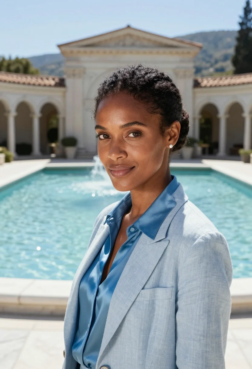 AI julia morgan hearst architect neptune sample — portrait of a woman, in her early thirties, African-American