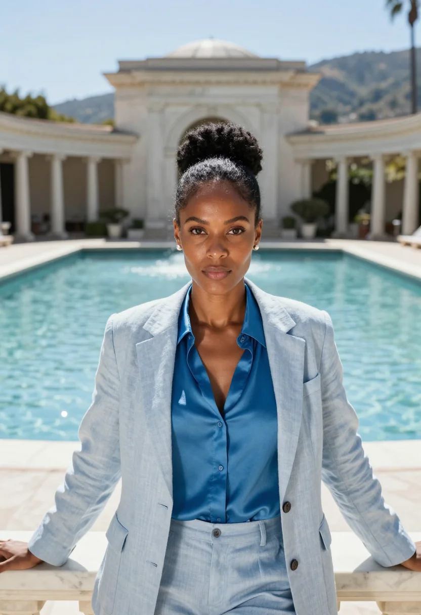 AI julia morgan hearst architect neptune sample — portrait of a woman, in her early thirties, African-American