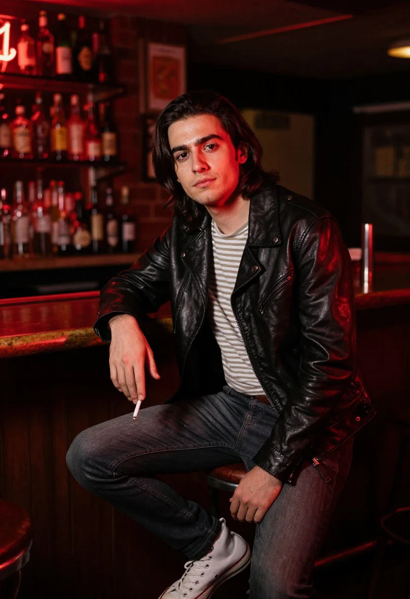 AI julian casablancas is this it sample — portrait of a man, three-quarter-length portrait of a man of