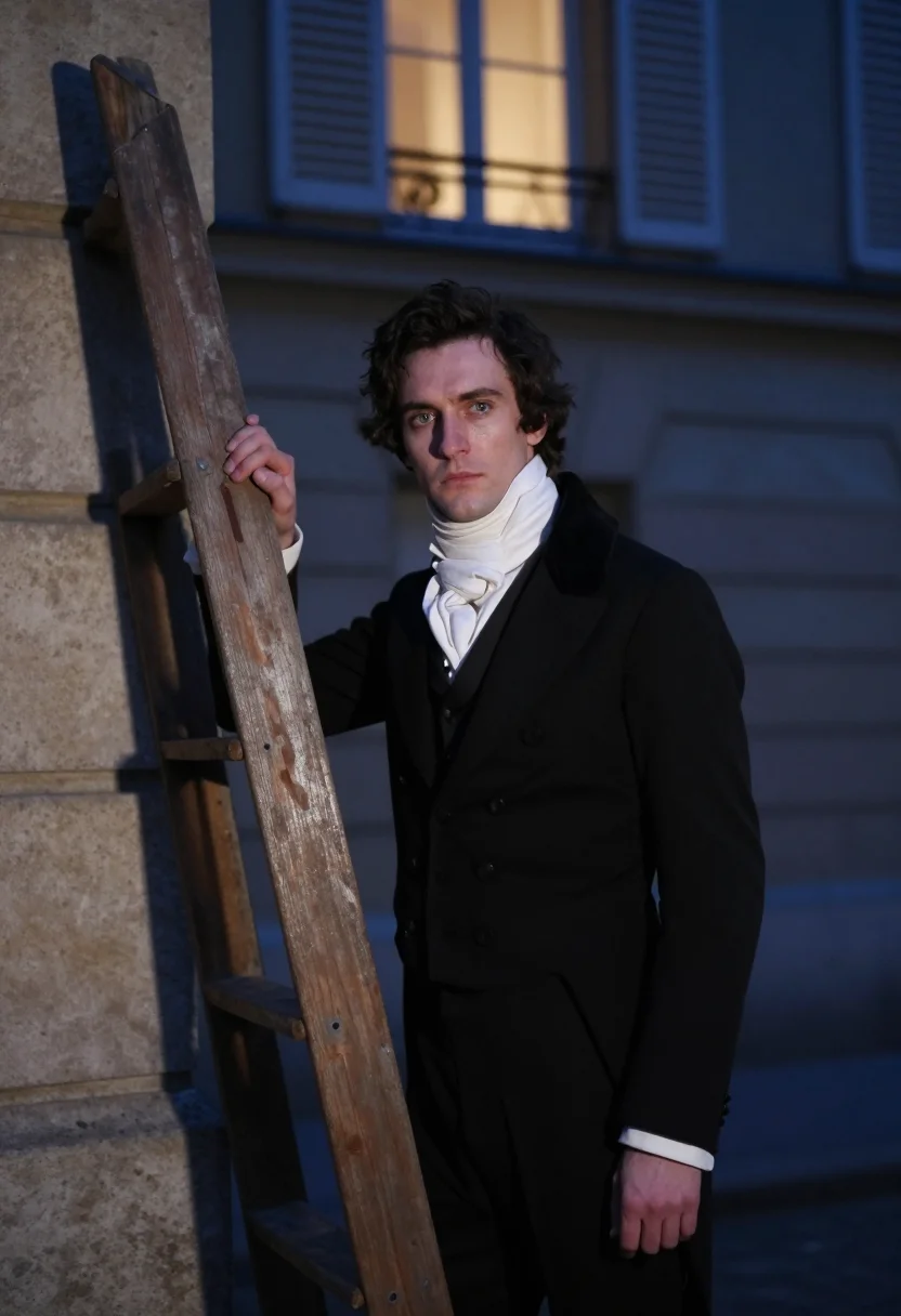 AI julien sorel sample — portrait of a man, close half-length portrait of a man of Fr
