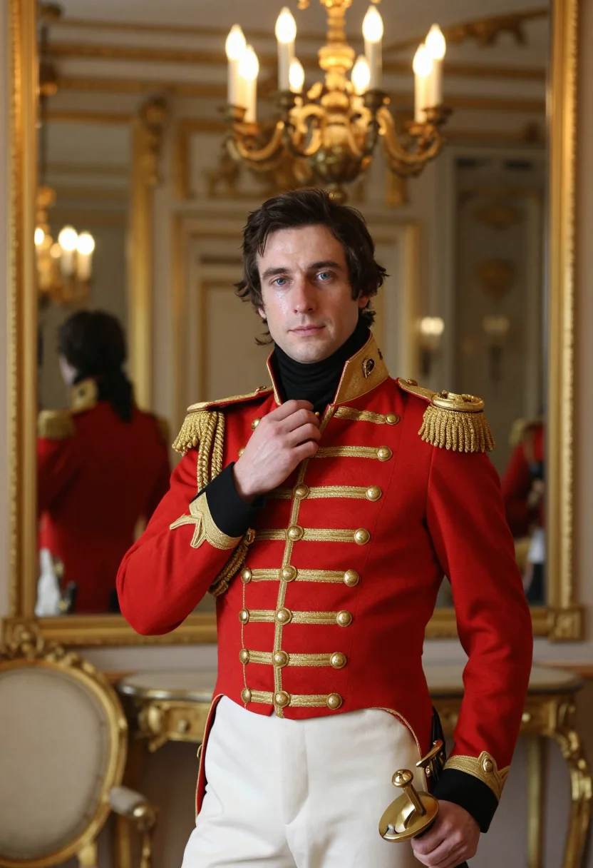 AI julien sorel sample — portrait of a man, close half-length portrait of a man of Fr
