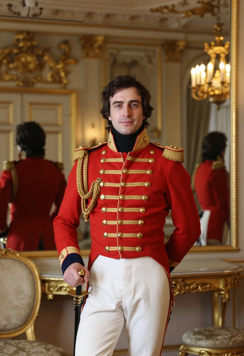 AI julien sorel sample — portrait of a man, half-length portrait of a man of French a