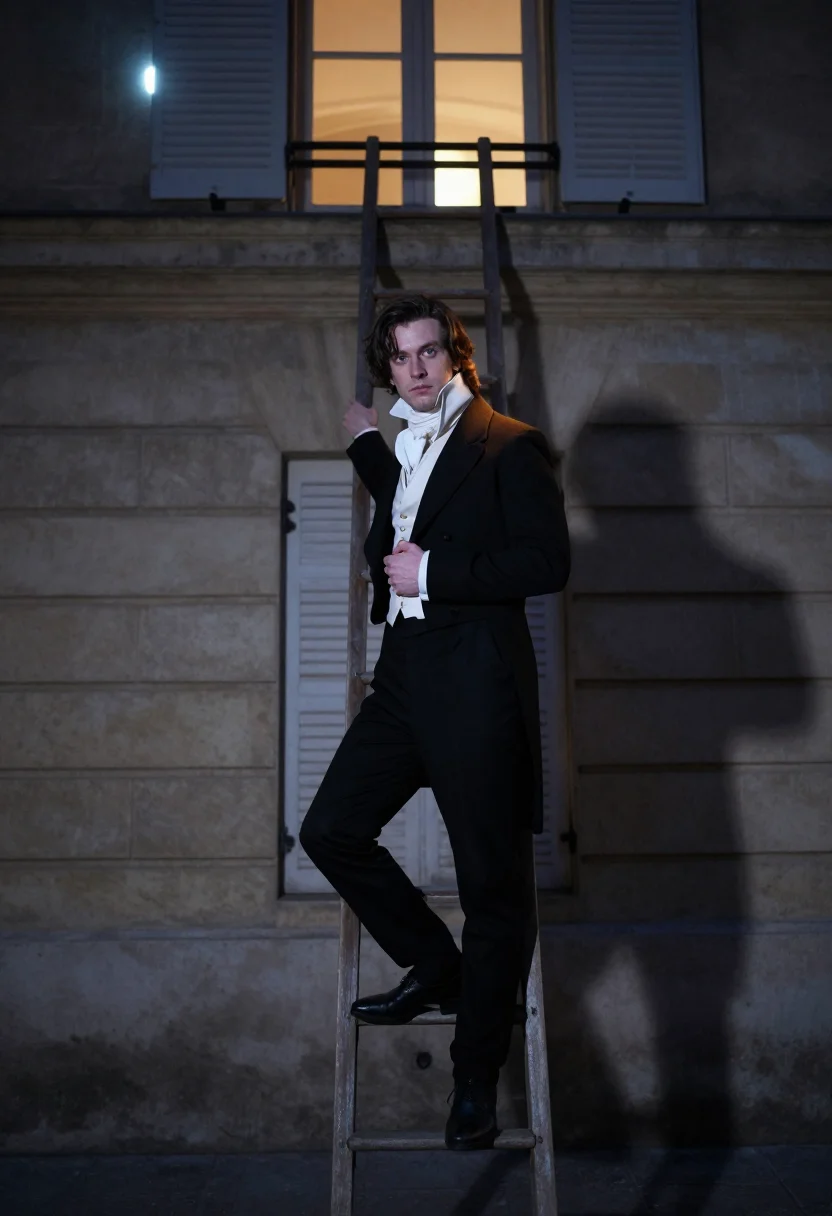 AI julien sorel sample — portrait of a man, full-length portrait of a man of French a
