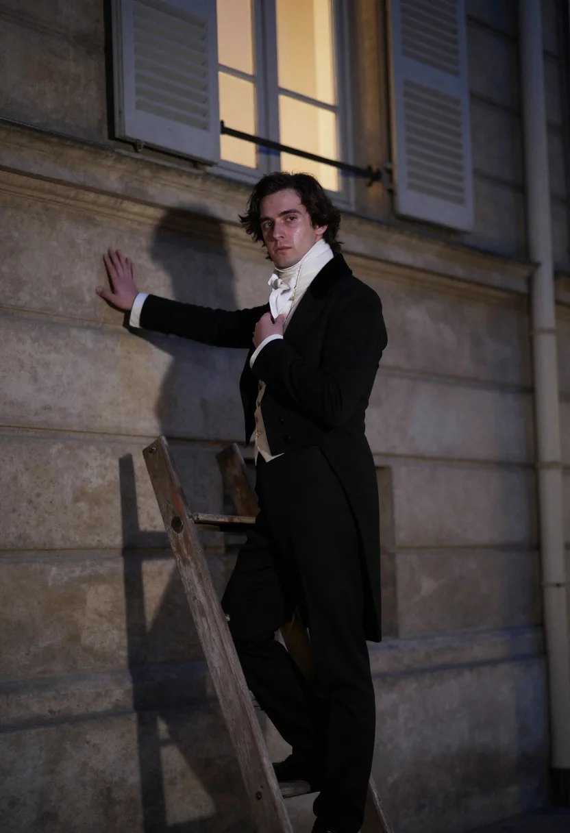 AI julien sorel sample — portrait of a man, three-quarter-length portrait of a man of