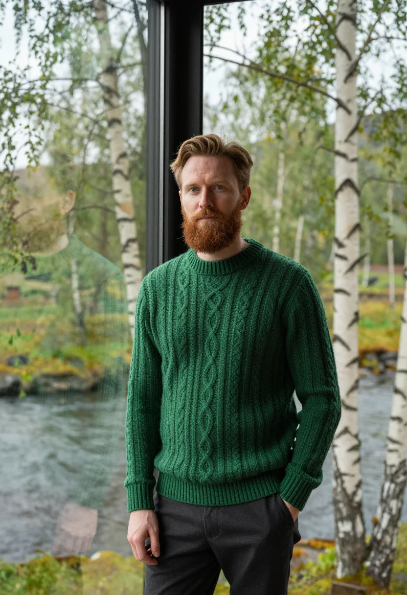 AI juvet landscape hotel valldal glass birch sample — portrait of a man, a hotel guest in his forties of Scottish