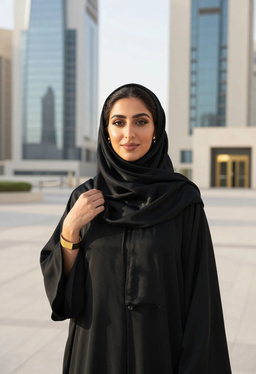 AI kafd riyadh ai glass gold sample — portrait of an AI product lead, chest-up portrait of a Saudi