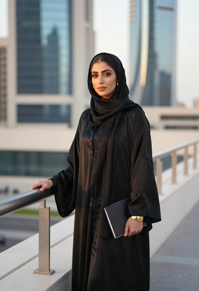 AI kafd riyadh ai glass gold sample — portrait of an AI product lead, half-length portrait of a Sa