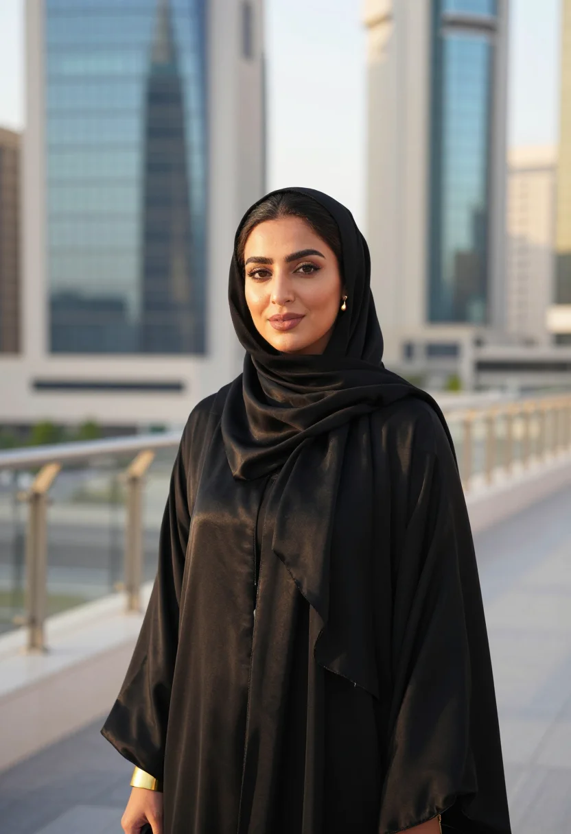 AI kafd riyadh ai glass gold sample — portrait of an AI product lead, chest-up portrait of a Saudi
