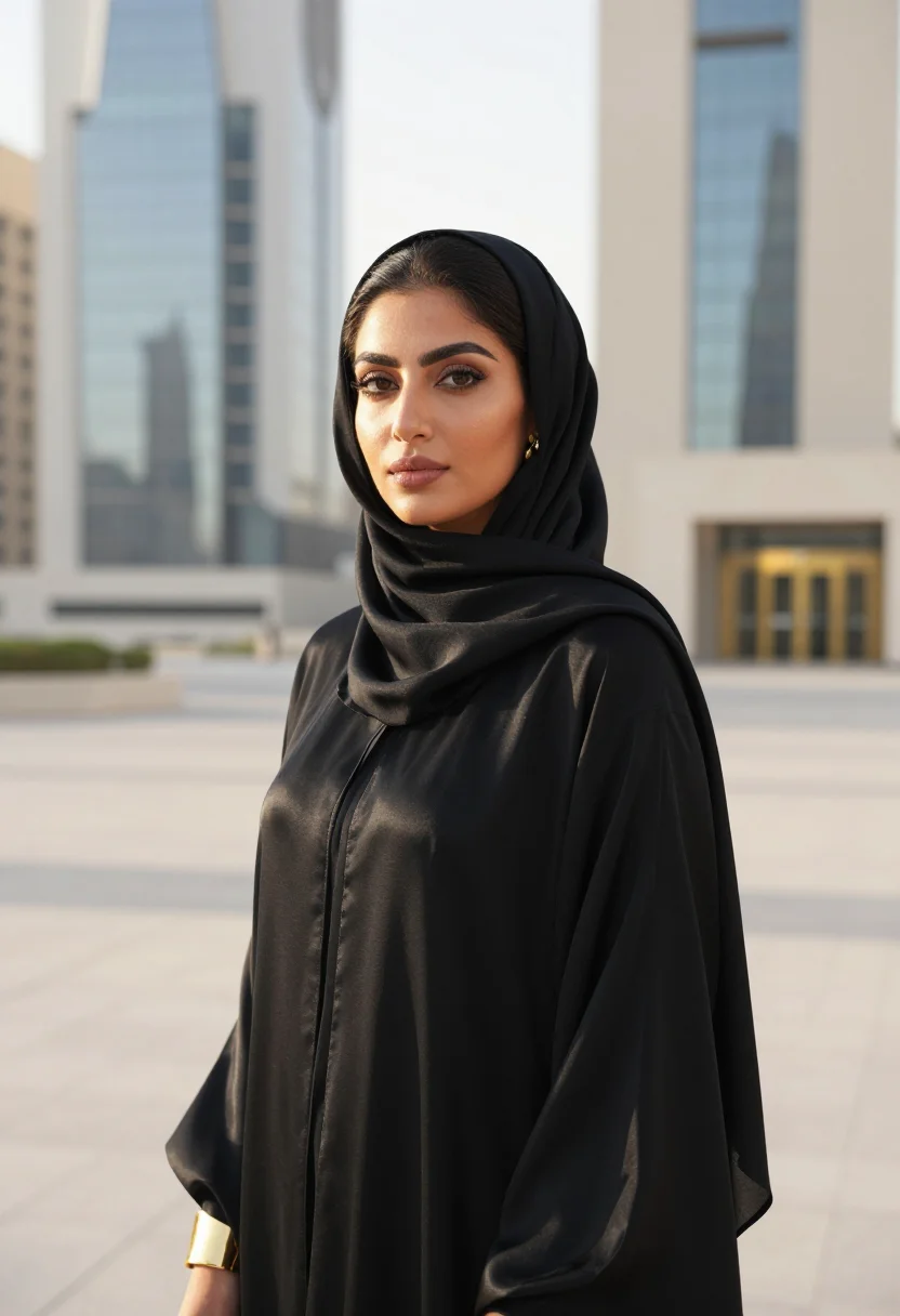 AI kafd riyadh ai glass gold sample — portrait of an AI product lead, head-and-shoulders portrait