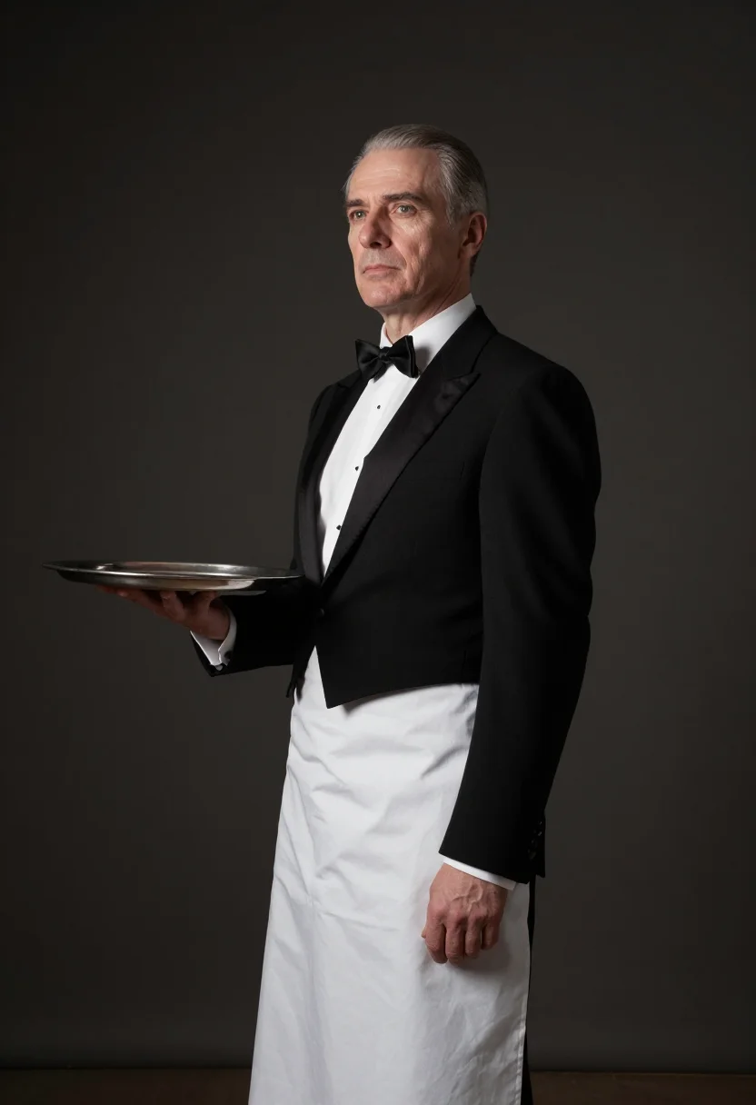 AI kaffeehaus ober sample — portrait of a man, a half-length portrait of a Central-Europ