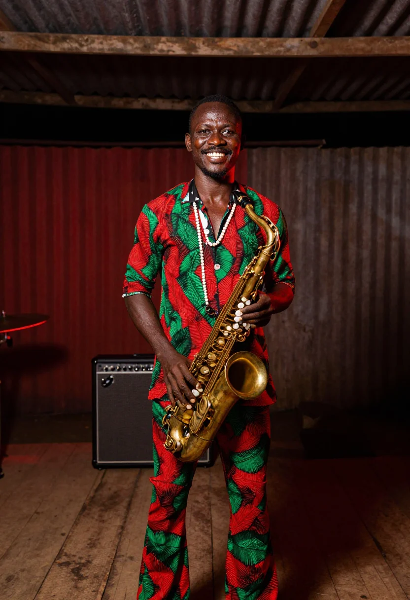 AI kalakuta sample — portrait of a man, half-length portrait of a Nigerian man in