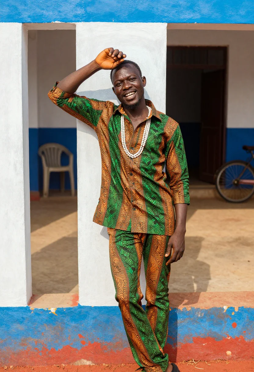 AI kalakuta sample — portrait of a man, three-quarter-length portrait of a Nigeri