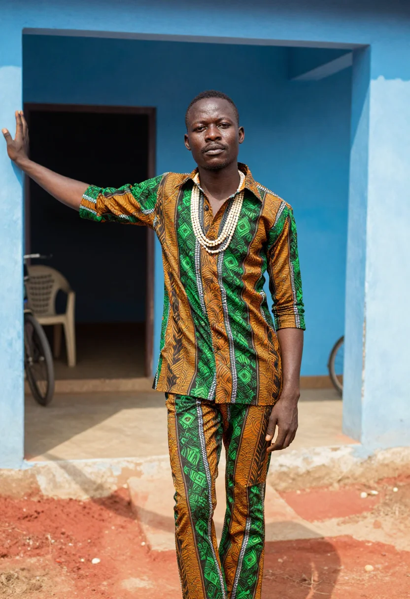 AI kalakuta sample — portrait of a man, chest-up portrait of a Nigerian man in hi