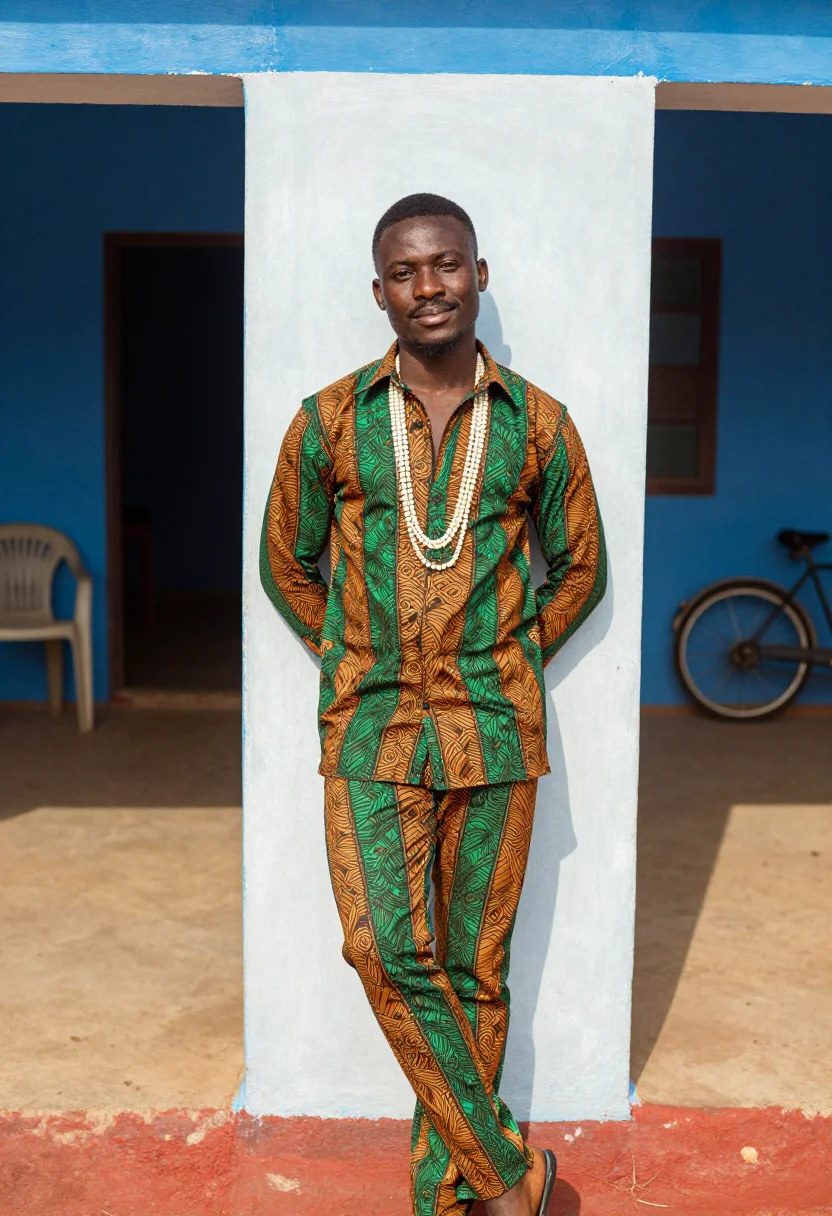 AI kalakuta sample — portrait of a man, half-length portrait of a Nigerian man in