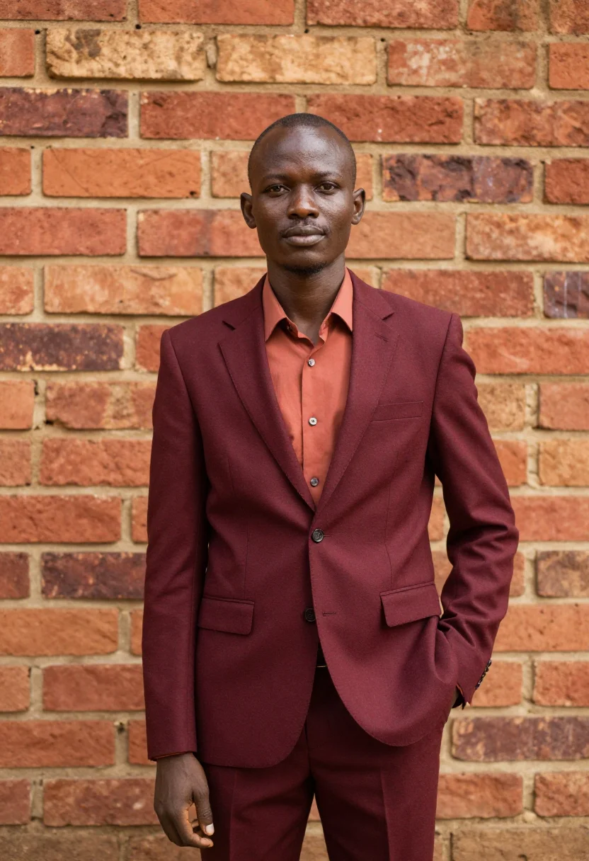 AI kampala lawyer red hill colonial sample — portrait of a man, a lawyer in his mid-thirties of Acholi an