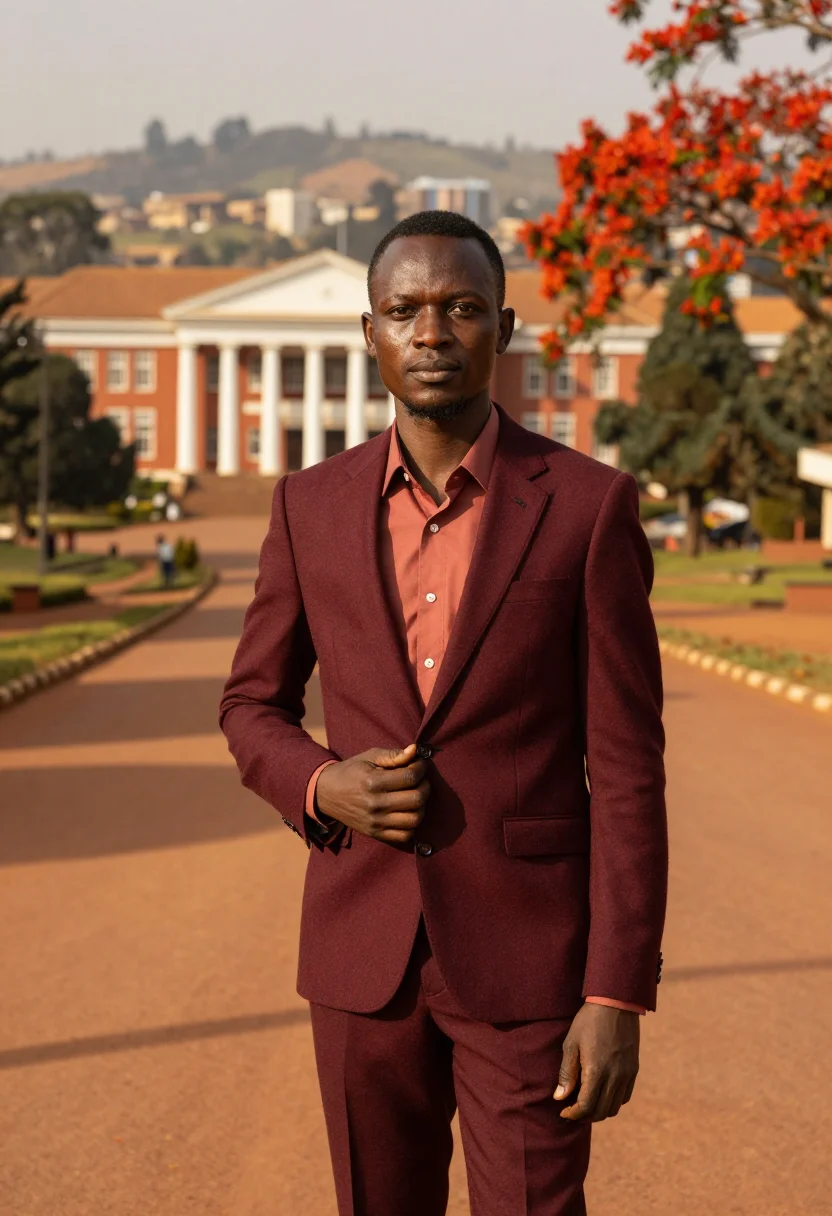 AI kampala lawyer red hill colonial sample — portrait of a man, a lawyer in his late twenties of Baganda