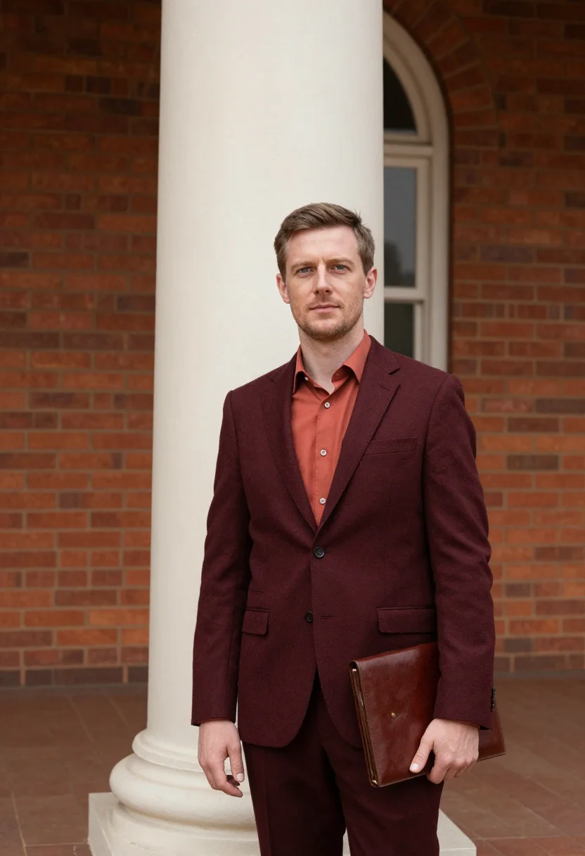 AI kampala lawyer red hill colonial sample — portrait of a man, a lawyer in his late forties of English a