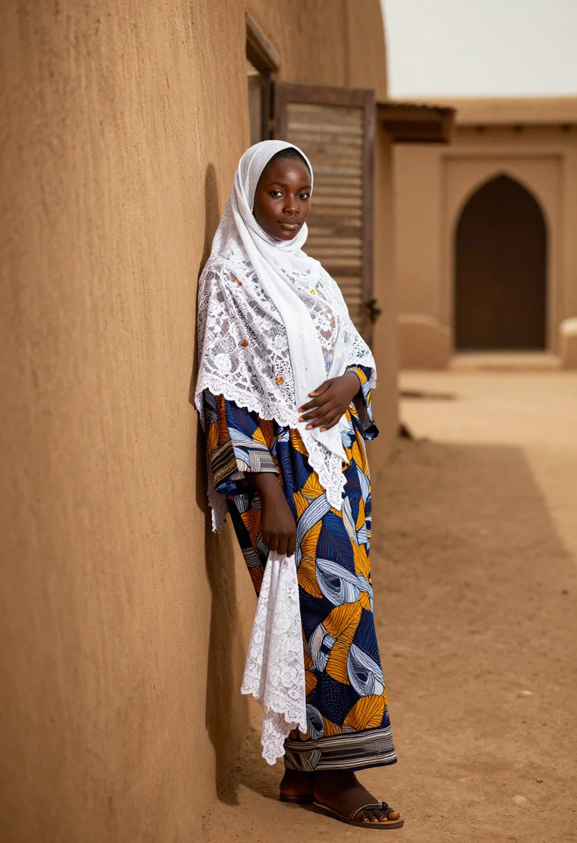 AI kano hijab sample — portrait of a woman, full-length portrait of a Hausa woman i