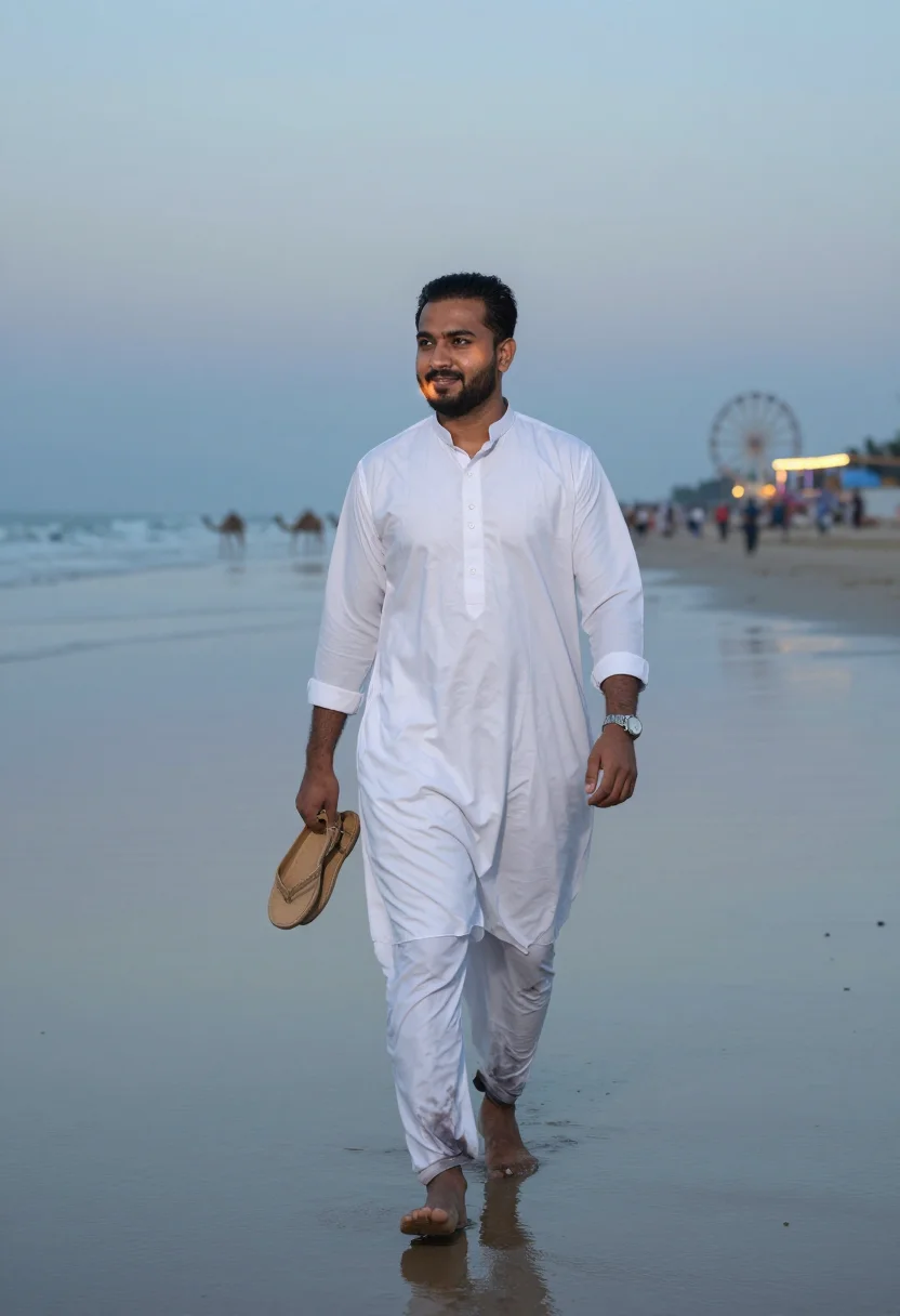 AI karachi kurta shalwar sample — portrait of a man, full-length portrait of a Pakistani man i