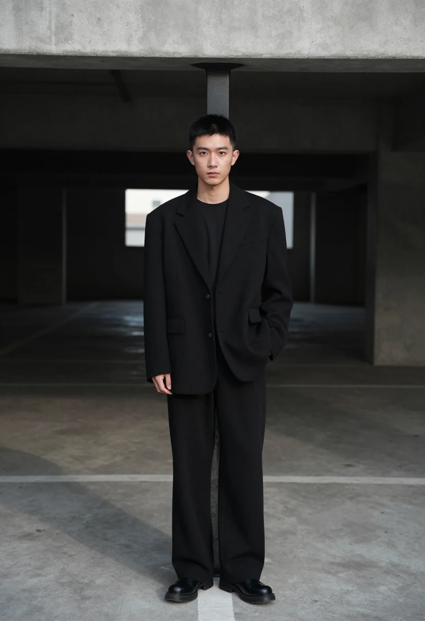 AI karasu zoku sample — portrait of a man, framed three-quarter-length, an East-Asia