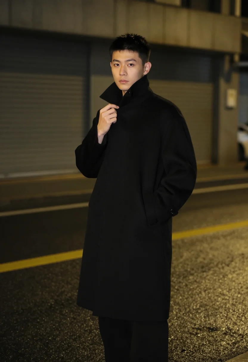 AI karasu zoku sample — portrait of a man, a close half-length frame, an East-Asian