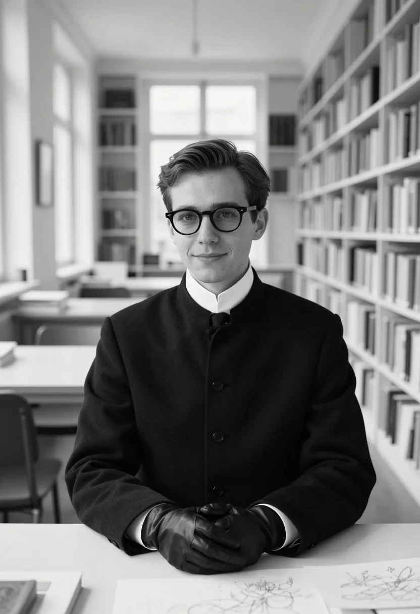 AI karl lagerfeld rue de lille white collar black sample — portrait of a man, a British man in his late twenties with f
