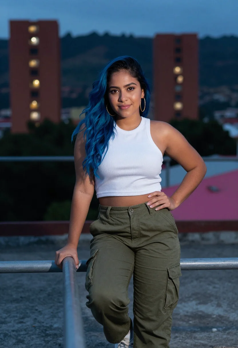 AI karol g bichota sample — portrait of a woman, half-length portrait of a Colombian wom