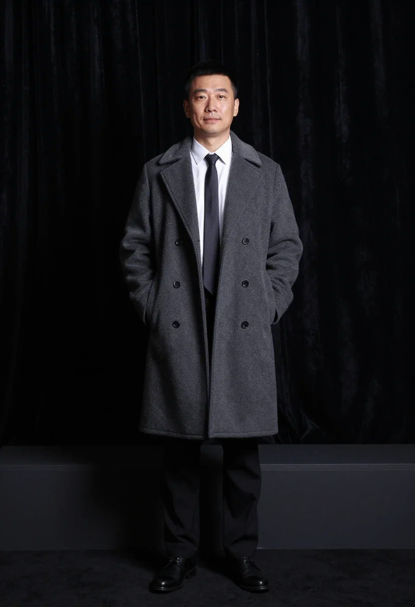 AI karsh portrait sample — portrait of a man, wide standing portrait of an East-Asian m