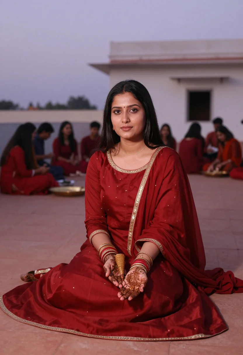 AI karva chauth sample — portrait of a woman, waist-up portrait of a North-Indian wom