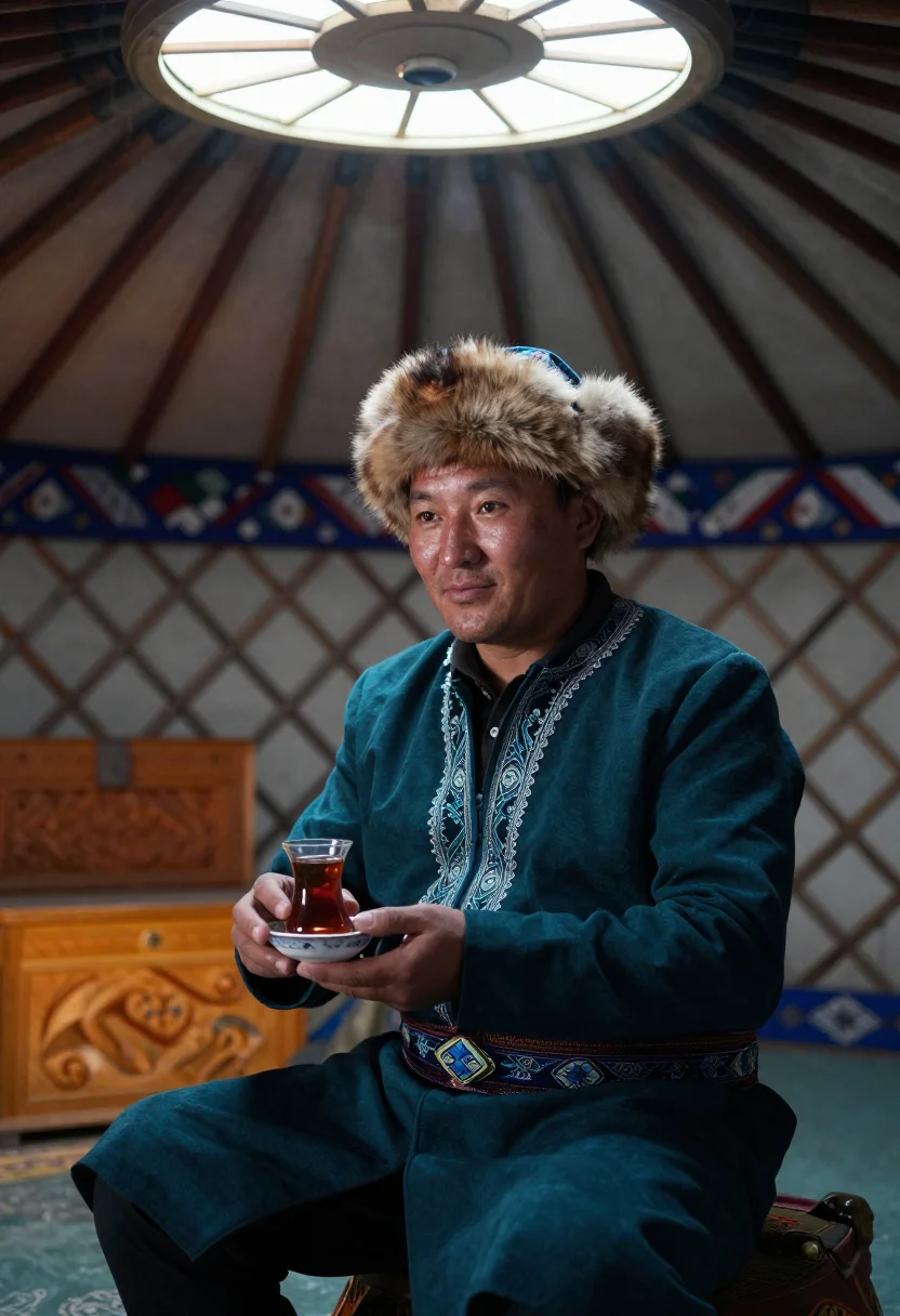 Example portrait from the AI Kazakh Chapan Men — Free Preview, Train Once