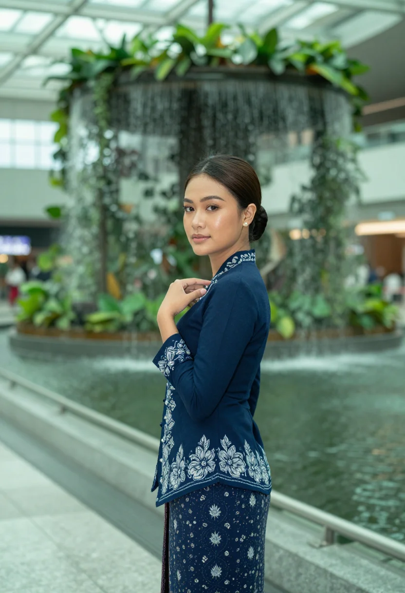 AI kebaya crew sample — portrait of a woman, chest-up portrait of a Southeast-Asian