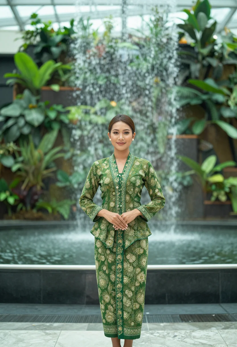 AI kebaya crew sample — portrait of a woman, three-quarter-length portrait of a Sout